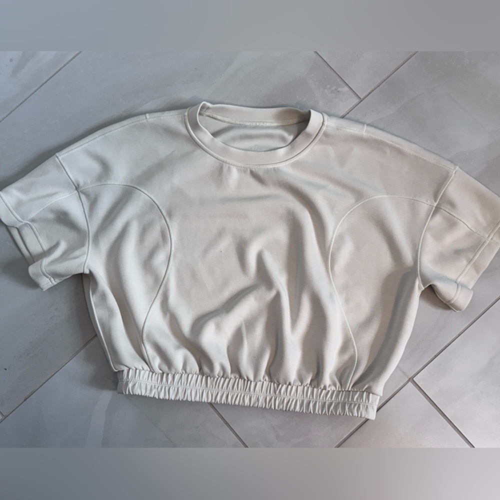 Cream Short Sleeve Top